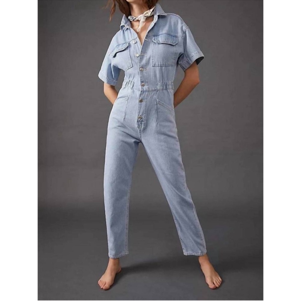 Free People x We the Free Marci Denim Jumpsuit - Picture 14 of 16